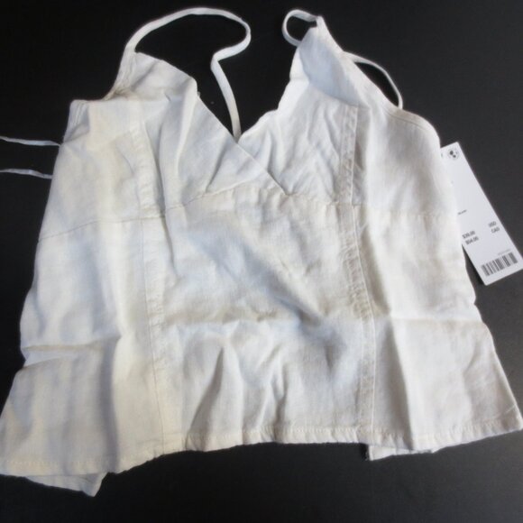 URBAN OUTFITTERS WOMEN'S PETAL TIE BACK HALTER TOP - WHITE - SIZE SMALL - Picture 1 of 2